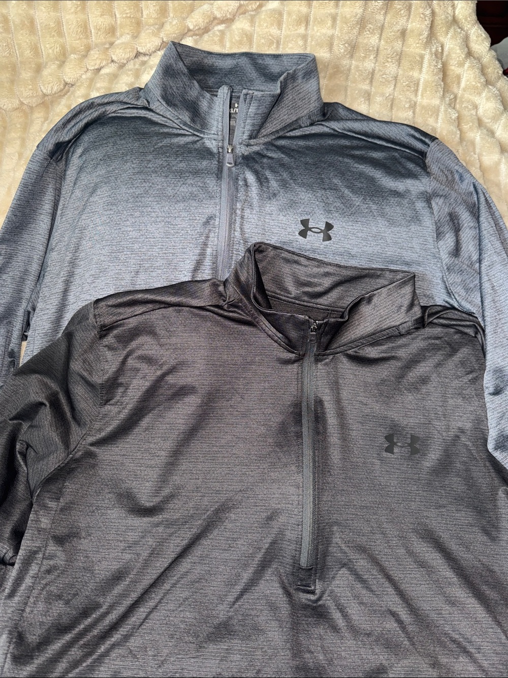 Under Armour Men’s Half-Zip Performance Jackets - Light Gray & Charcoal